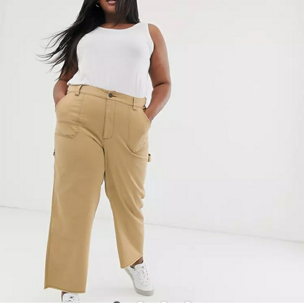 ASOS Plus Khaki Carpenter Pants NWT 22